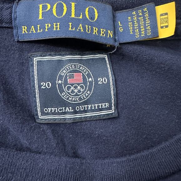 Polo Ralph Lauren 2020 Team USA Olympics T-Shirt Mens Large Blue Cotton Pullover - Picture 7 of 11